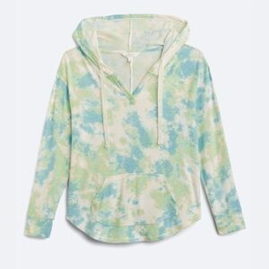 Market & Spruce Blue and Green Tie-Dye Hoodie